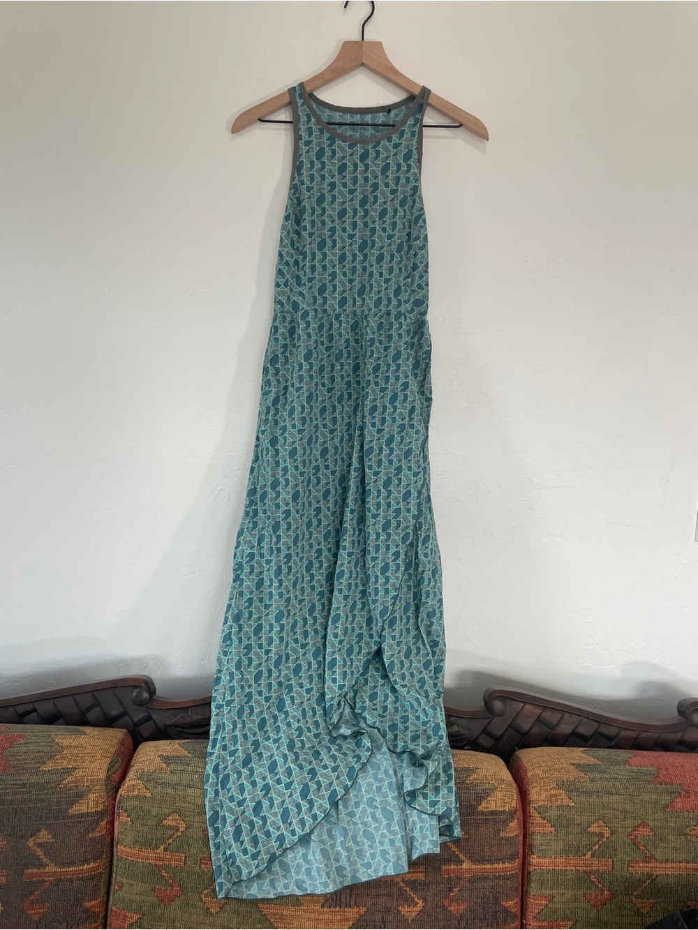 Toad&Co Teal Patterned Sleeveless Maxi Dress